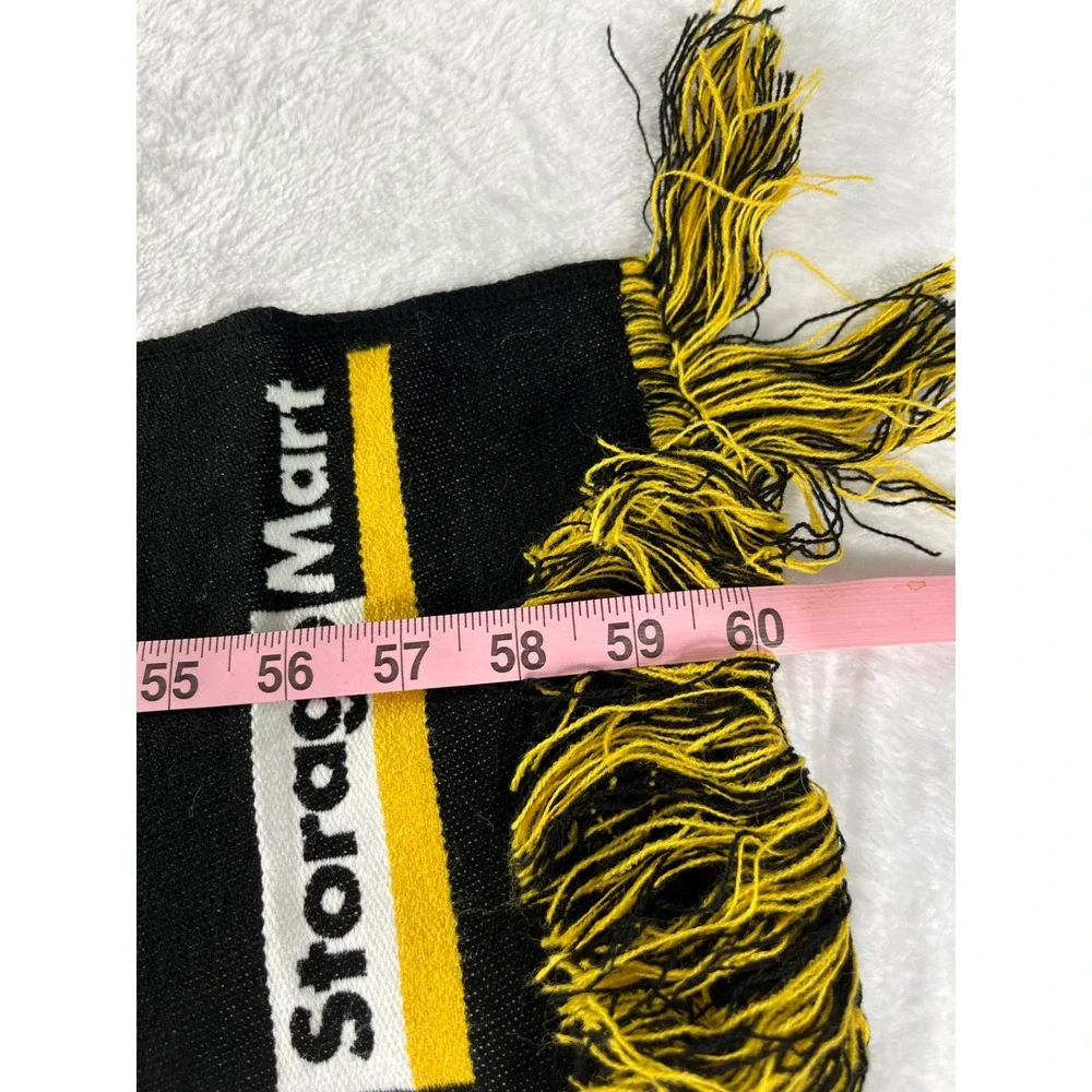 Ruffneck Manhattan Mini Storage Mart Scarf Black Yellow Knit Soccer Style Fringe